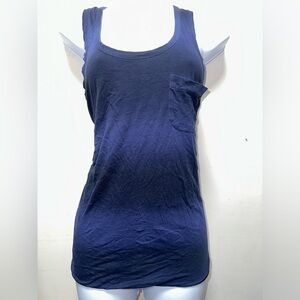 Theory Black‎ Navy Ombré Racerback Chest Pocket Tank Top EUC Size S